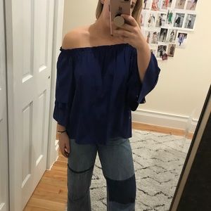 Parker Silk off the shoulder blouse